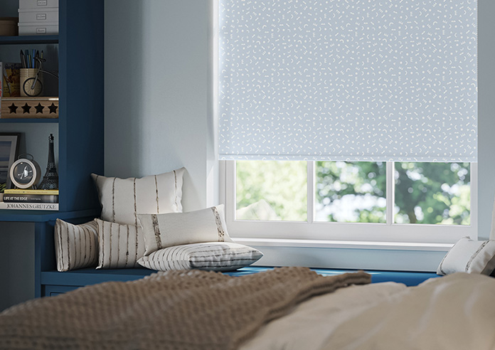 Eighties Shapes, Arctic Blue - Roller Blind - Image 5